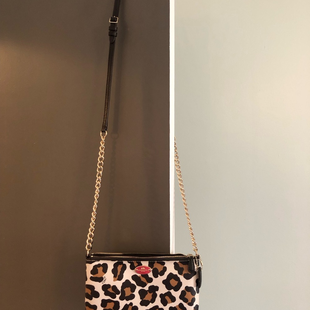 Coach Ocelot Print Quinn Crossbody Bag Chalk Multi